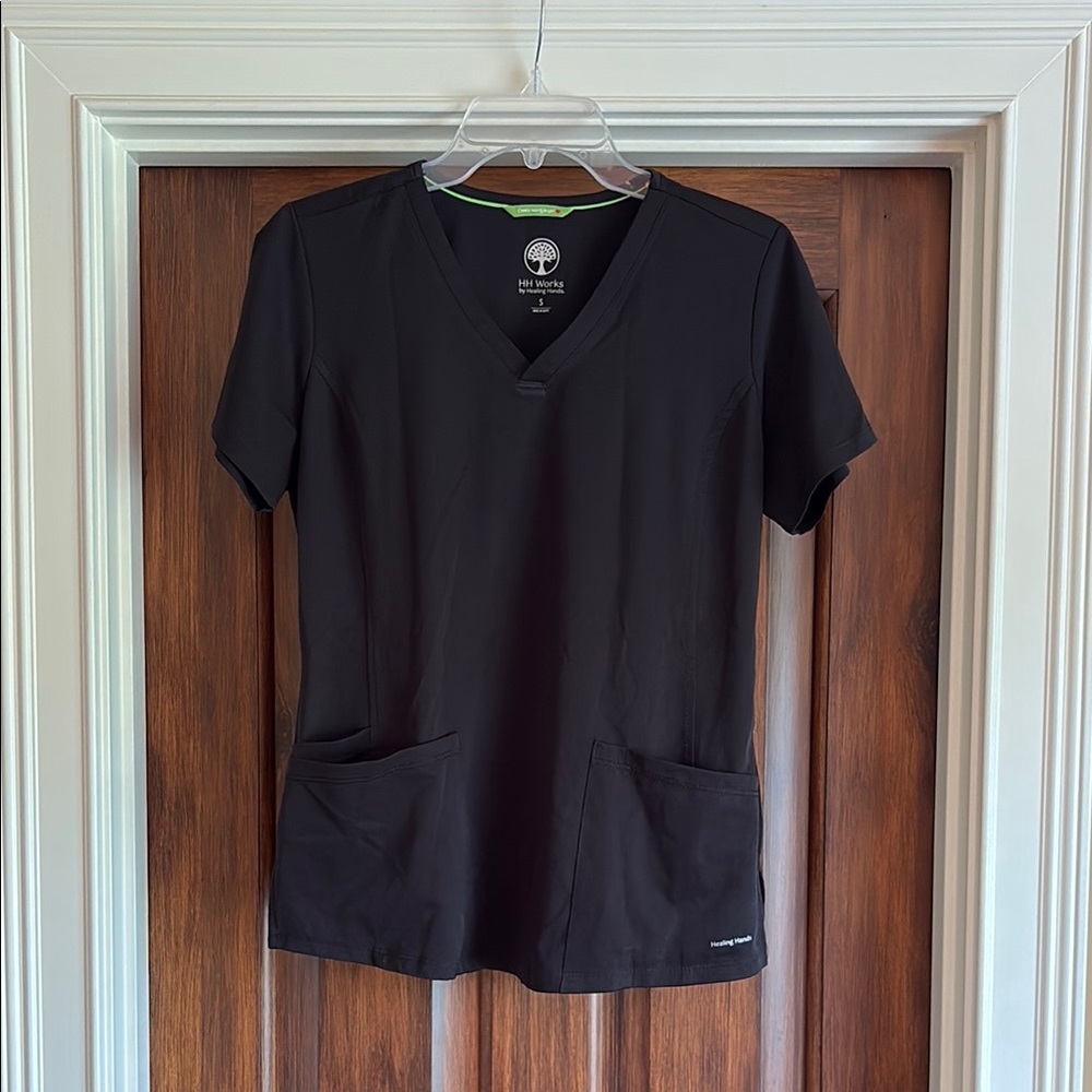 HH Works / Healing Hands Black V-neck Monica Scrub Top